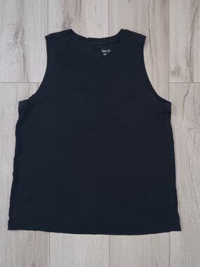 Kersh Womens Black Sleeveless Tank Top Cotton Blend XL TG Basic Casual